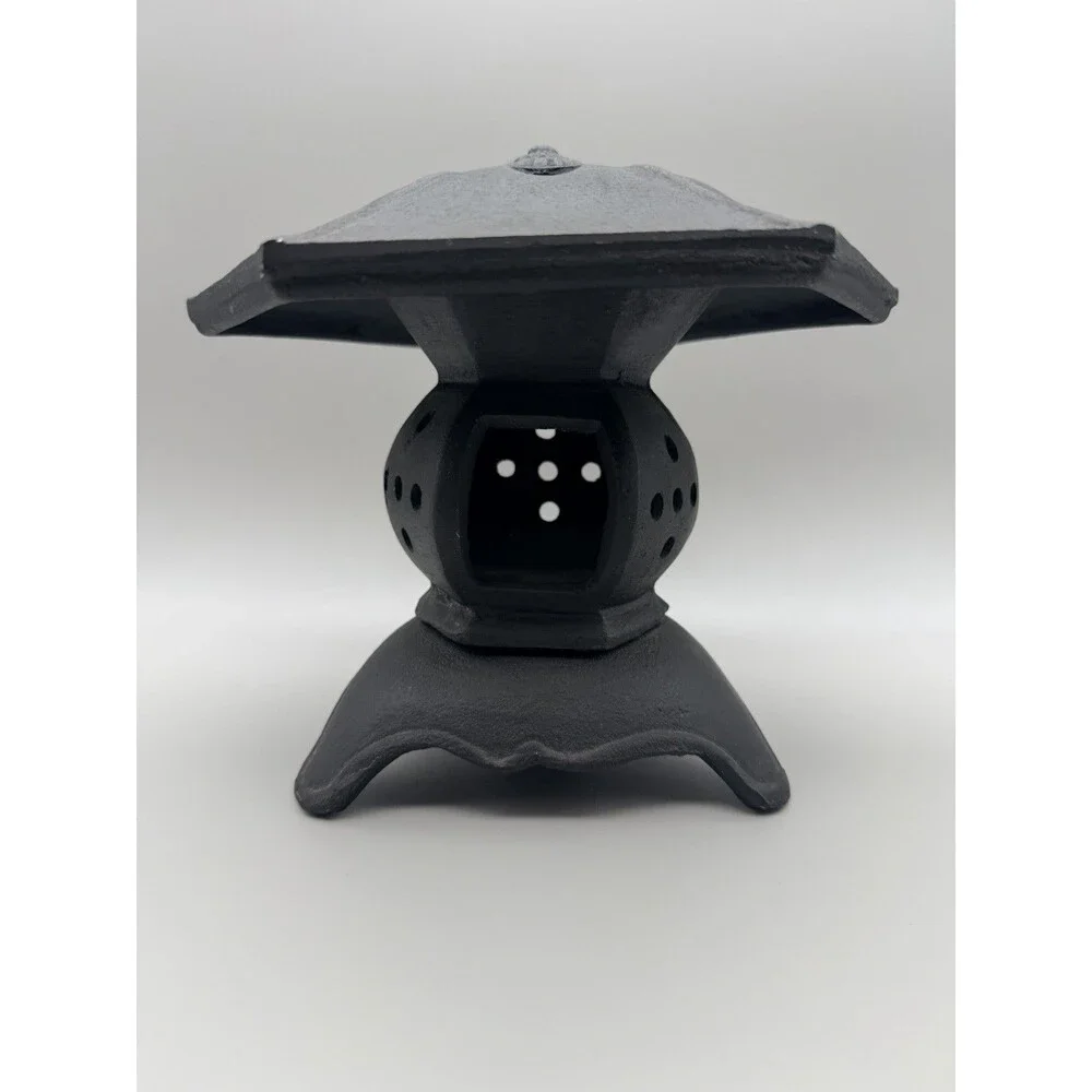 VTG Japanese Pagoda Garden Lantern Cast Aluminum Lightweight Rustproof Black